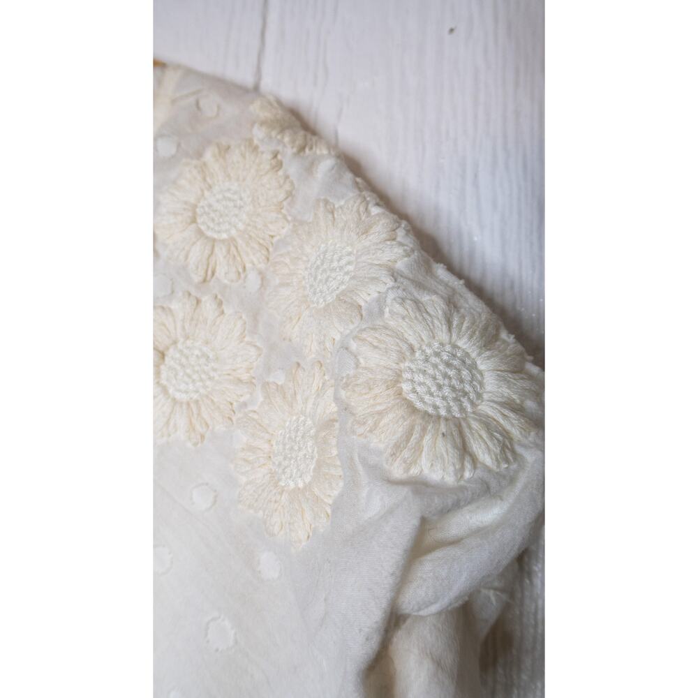 INNIKA CHOO Floral Embroidered Puff Sleeve White Dress SIZE SMALL - Picture 6 of 13
